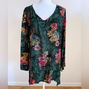 Blue Sky Fairy Grunge Tunic Boho Lagenlook Artsy Renaissance Tie Die size Medium